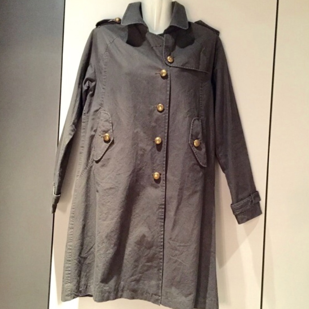 Antik Batik green trench coat small / medium